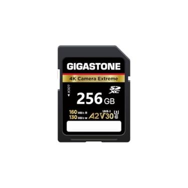 Imagem de [Recuperação de dados gratuita de 5 anos] Cartão SD GIGASTONE 256GB, câmera 4K Extreme, cartão de memória A2 V30 U3 C10 SDXC de alta velocidade, compatível com câmera digital Canon Kodak Olympus