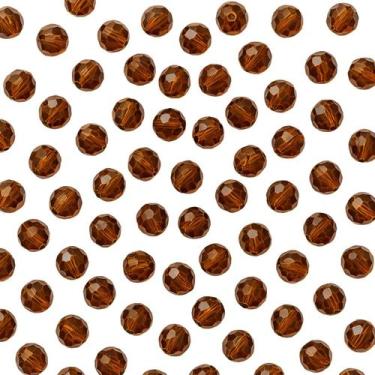 Imagem de Kit 200 Cristais Miçangas Marrom Facetada 8 mm Umbanda Guia - Lua Míst