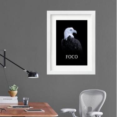 Imagem de Quadro Motivacional Águia Foco - 60X48Cm - Quadros On-Line