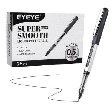 Imagem de Canetas Rollerball EYE de 0,5 mm pretas, pacote com 25 tintas de secag