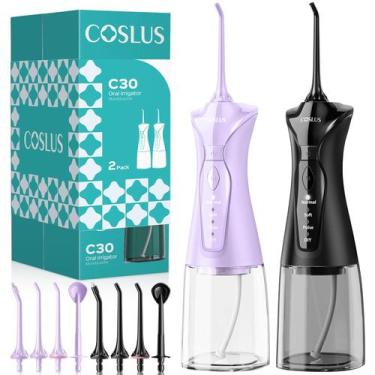 Imagem de Pacote com 2 unidades Water Flosser COSLUS para dentes com 3 modos e 8
