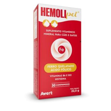 Imagem de Suplemento Vitamínico Hemolipet Para Cães e Gatos 30 Comprimidos Avert