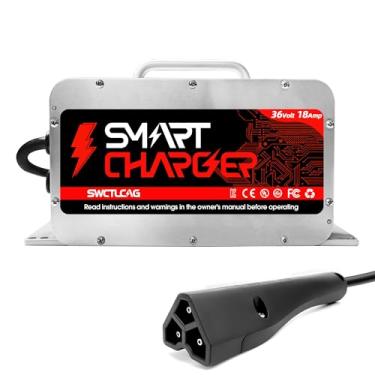 Imagem de Carregador de bateria de carrinho de golfe de 36 volts e 18 Amp para AMP EZGO RXV e TXT plugue triangular de 3 pinos com EZGO RXV 2008 e TXT atual de 2014
