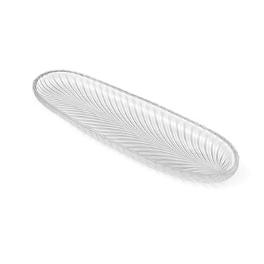 Imagem de Bandeja vidro folha servir decora��o centro mesa porta joias multiuso cozinha banheiro difusor