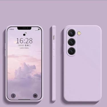 Imagem de HJZSZX para Samsung S23Ultra Soft Silicone Phone Case Compatível Armor Microfiber Cover (para Samsung S23Ultra/Grass purple)
