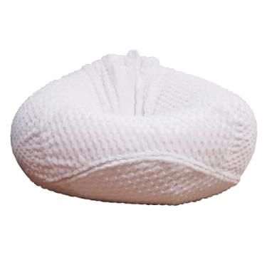 Imagem de Capa de cadeira de saco de feijão macio sem enchimento capa de sofá grade de armazenamento capa de saco de feijão organizando crianças brinquedos de pelúcia para sala de estar quarto (branco, grande)