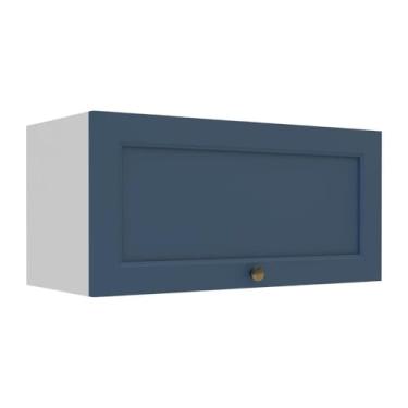 Imagem de Armário de Cozinha Americana Aéreo 70cm com 1 Porta Basculante Multimóveis Cr20487 Branco/azul
