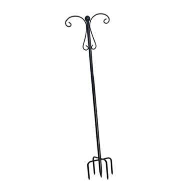 Imagem de Baoblaze Gancho de pastor duplo para exibição de jardim, elegante alimentador de pássaros multiuso, suporte para pendurar em jardim para cestas de plantas e, 193 Cm