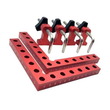 Imagem de predolo Grampo de ângulo reto para marcenaria, alumínio, multiuso para estruturas e armários, ferramenta resistente para posicionamento de cantos, 5,5 x 5,5, 6 Peças