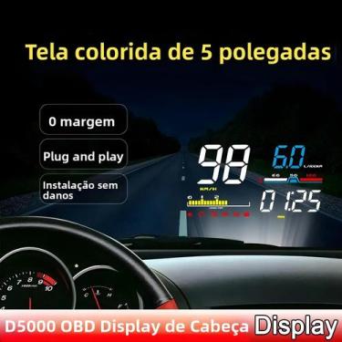 Imagem de D5000 HUD Automotivo OBD2: Novo Projetor Digital De Painel Com Alarme,