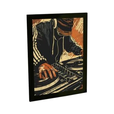 Imagem de Quadro Decorativo Dj Tocando Ilustração Grafite Rap Hip Hop V2 Decoração Poster Quarto Sala