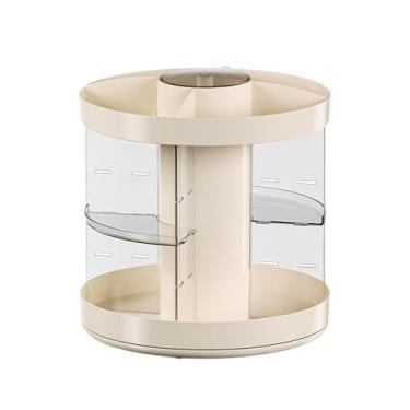 Imagem de Ysyqkn Organizador de Maquiagem, Organizador de Balcão de Banheiro, Prateleira Giratória, Caixa de Armazenamento, Suporte para Cuidados com a Pele para Pente