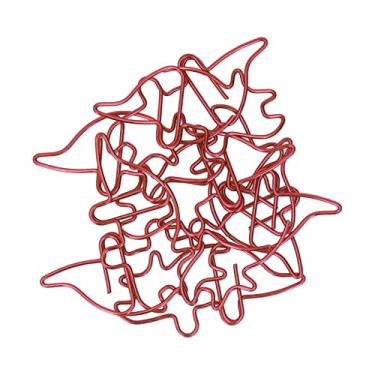 Imagem de Clipes de Papel de 100 Unidades, Em Forma de Triceratops Vermelho, Processo de Galvanoplastia Leve, Portátil, Classificação de Arquivo de Escritório Com Caixa de Armazenamento