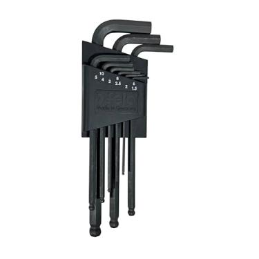 Imagem de Felo 36500011 Conjunto de chaves em L hexagonais métricos de óxido preto, 1,5 a 10 mm, 9 peças
