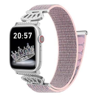 Imagem de Pulseiras de nylon compatíveis com Apple Watch série 10/9/8/7/6/5/4/3/2/1/SE de 38 mm, 40 mm, 41 mm, 42 mm, 45 mm, 46 mm, 49 mm, 40 mm, 40 mm, 40 mm, 40 mm, 41 mm, 41 mm, 41 mm, 42 mm, 44 mm, 4 e 2 e