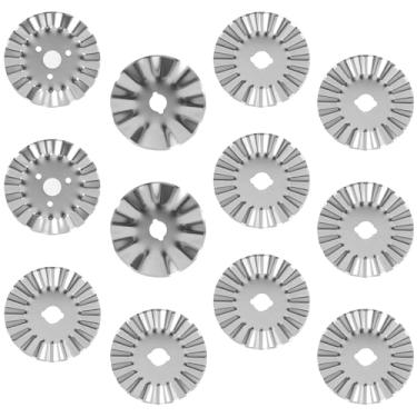 Imagem de FALESOUL Pacote com 12 lâminas de corte rotativas de 45 mm, lâminas giratórias duráveis e versáteis, lâminas giratórias decorativas para quilting, reserva de sucata, tecido de couro, costura de papel