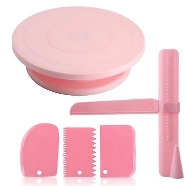 Imagem de Kit Confeiteiro Bailarina Para Bolo Giratória Com Espátula Alisadora de Quina de Bolo e Espátulas Wave Cake… (Modelo 3)