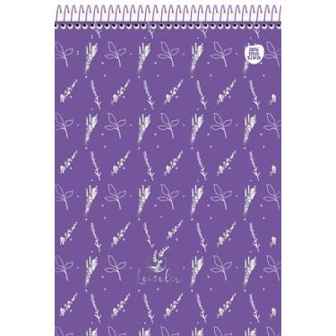 Imagem de Caderno Espiral Superior 1/4 Animativa, Capa dura - Hot Stamping, 80 folhas, Lavender, Pacote com 10