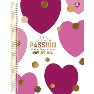 Imagem de Caderno Universitário Animativa, 20 matérias, Capa dura - Glitter, 320 folhas, Passion, Pacote com 2