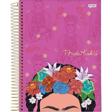 Imagem de Jandaia - Caderno Espiral Universitário CD 1 Matéria 80 Fls Frida Kahlo Fundo Magenta FSC