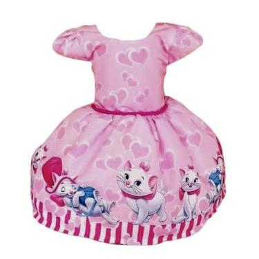 Imagem de Vestido Temático Infantil Festa Gata Marie Pérola - Nalu_kids, 4, Rosa
