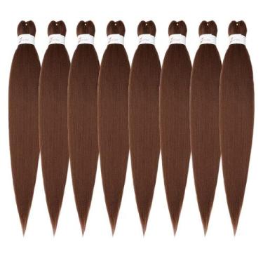 Imagem de Exibição de cabelo com trança pré-esticada Coco Auburn Brown 107 cm - 