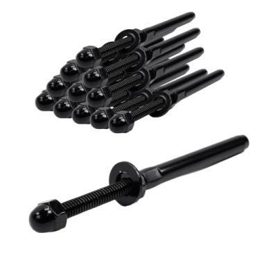 Imagem de Mewutal 12 peças Terminal de encaixe de extremidade de tensão de parafuso roscado para corrimão preto 3/40.6 cm conectores de cabo de trilhos de aço inoxidável T316 para poste de escada de deck