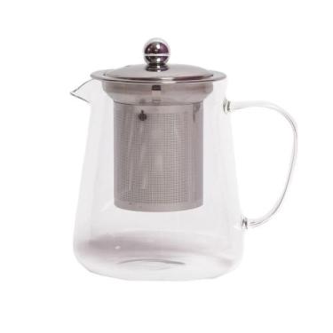 Imagem de Chaleira Bule em Vidro Duplo Borossilicato Com Infusor de Chá em Inox 