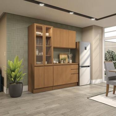 Imagem de Cozinha Compacta 3 Peças com Tampo e Cristaleira Ciela - Kappesberg