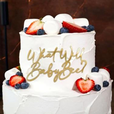 Imagem de What Will Baby Bee Cake Topper - Bee Theme Baby Shower/Gender Reveal Party Decoration for Boy or Gir Birthday Party Supplies