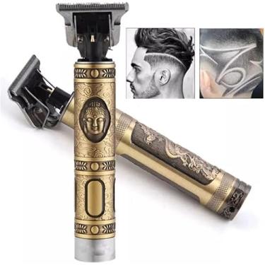Imagem de Maquina de Cortar Cabelo e Barbear Profissional Recarregavel Sem Fio Buda Profissional Barba Pezinho Personalizada Com Limitador de Lamina Ajustável Recarregável 3 a 4 Pentes.