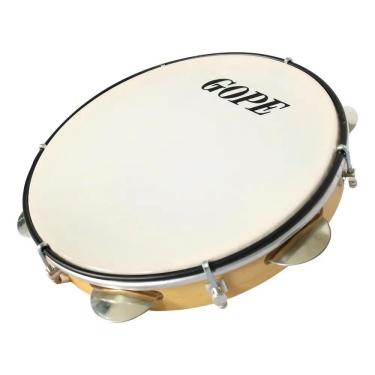 Imagem de Pandeiro Profissional Gope 10 Pol Madeira Pele Nylon +Chave