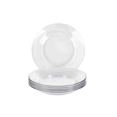 Imagem de Kit Jogo De Pratos Liso Fundo 6 Unidades Restaurante Buffet