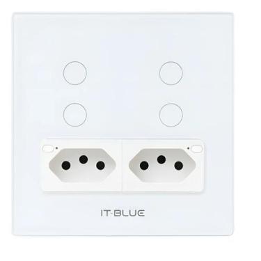 Imagem de Interruptor Inteligente Wifi 4 Botões 2 Tomada 4x4 Alexa Branco - Itbl