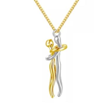 Imagem de Colar Abraço Casal Alma Gêmea Yin Yang Presente Namorada