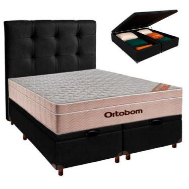 Imagem de Conjunto Cama Box Bau Blindado Queen + Colchão Molas Ensacadas Airtech