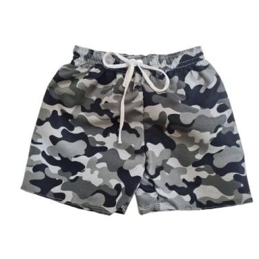 Imagem de Bermuda Infantil Menino - Estacoes da moda , Cinza camuflado, 10