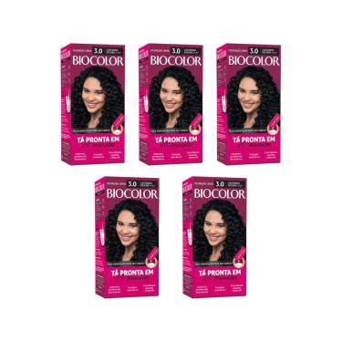 Imagem de Coloraçao Biocolor Creme 3.0 Castanho Escuro - Kit Com 5Un