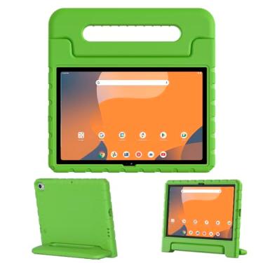 Imagem de SIMPLEWAY Capa infantil para tablet Onn 10.1 2024 geração 4 (modelo: 100135925), capa de EVA à prova de choque leve com suporte para tablet Onn 10.1, verde
