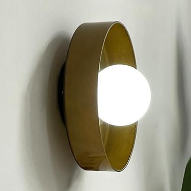 Imagem de Luminárias de parede para sala de estar Luminária de parede redonda de globo de vidro Luminária de parede circular Luminária nórdica para sala de estar Quarto Arandelas de placa G9