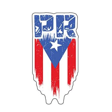Imagem de WickedGoodz Decalque de vinil com bandeira de Porto Rico - Adesivo de para-choque com bandeira envelhecida - Adesivo orgulhoso de Porto Rico