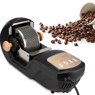 Imagem de Torradeira de café automática, torradeira de grãos de café elétrica profissional, ar quente ajustável de 7 velocidades, forno e arrefecimento automático, capacidade de 1600 W e 300 g, para o ho