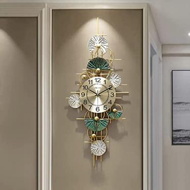 Imagem de Relógio de parede moderno relógio de parede moderno grande numeral 3D decoração de parede de metal para sala de estar, quarto, sala de jantar, cozinha, escritório, um relógio de decoração de parede