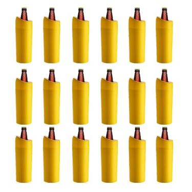 Imagem de Porta Garrafa Térmico Para Cerveja Litrão 1l Kit 18pçs (AMARELO)