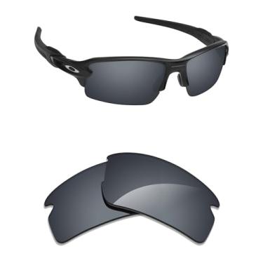 Imagem de Alphax Lentes de reposição polarizadas espelhadas Elite cromadas pretas para óculos de sol Oakley Flak Draft OO9364