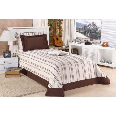 Imagem de Cobre Leito Solteiro Menino Marron - Chrisney Bordados