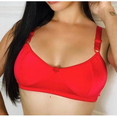 Imagem de Sutiã elegance feminino vermelho sem bojo - Ismeria Lingerie , M