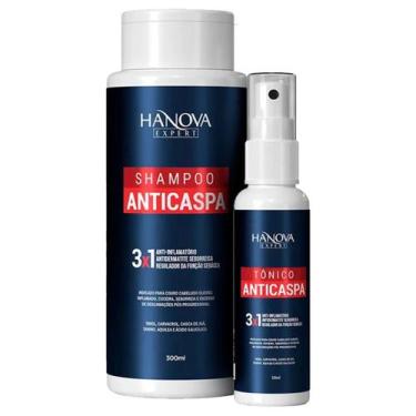 Imagem de Kit Shampoo 300ml Tônico Anticaspa Hanova Expert 50ml 2 Produtos