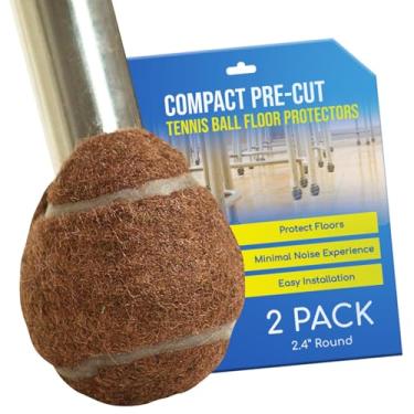 Imagem de Furniture Footies A bola de tênis de andador pré-cortada menor desliza para móveis resistentes de longa duração para proteção de piso de perna acessórios para pisos rígidos 6 cm (marrom) - um par