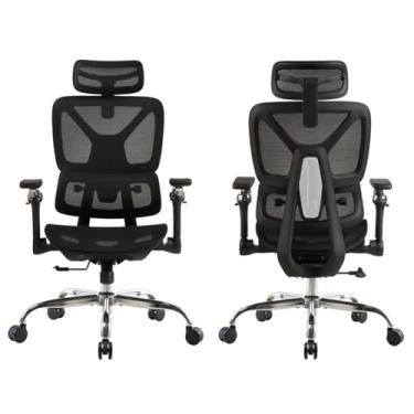 Imagem de CHINI Ergonômica Cadeira Escritório Lombar Ajustável 6D Braços Giratória 360° Mesh Reclinável 135° Suporta 200kg Gamer Poltrona Estudo Home Office